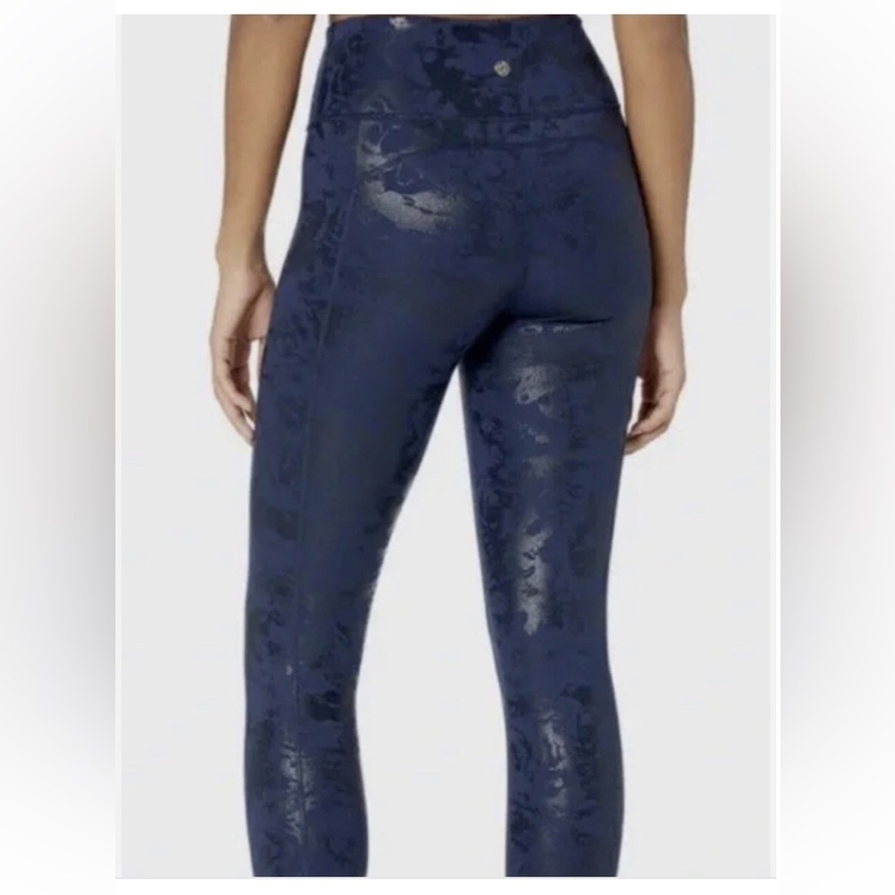Lilly Pulitzer Luxletic Weekender High Rise Onyx Shoreline Foil Leggings Large